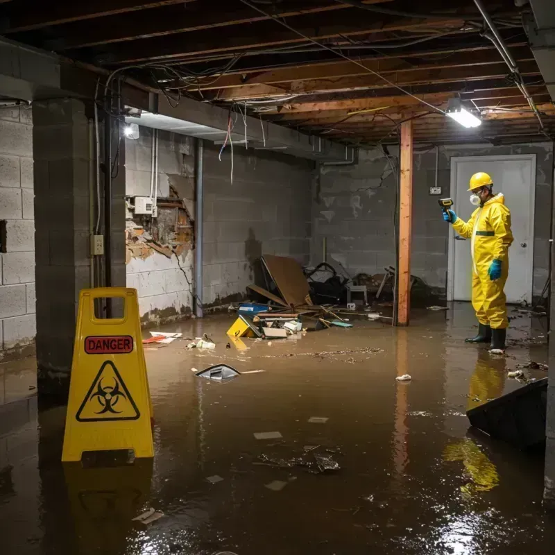 Flooded Basement Electrical Hazard in Lampasas County, TX Property